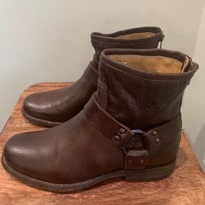 Frye Philip Harness Leather Ankle Boots